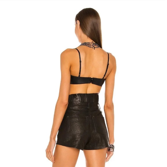Dundas X REVOLVE Lou Leather Bralette in Black - Picture 3 of 6